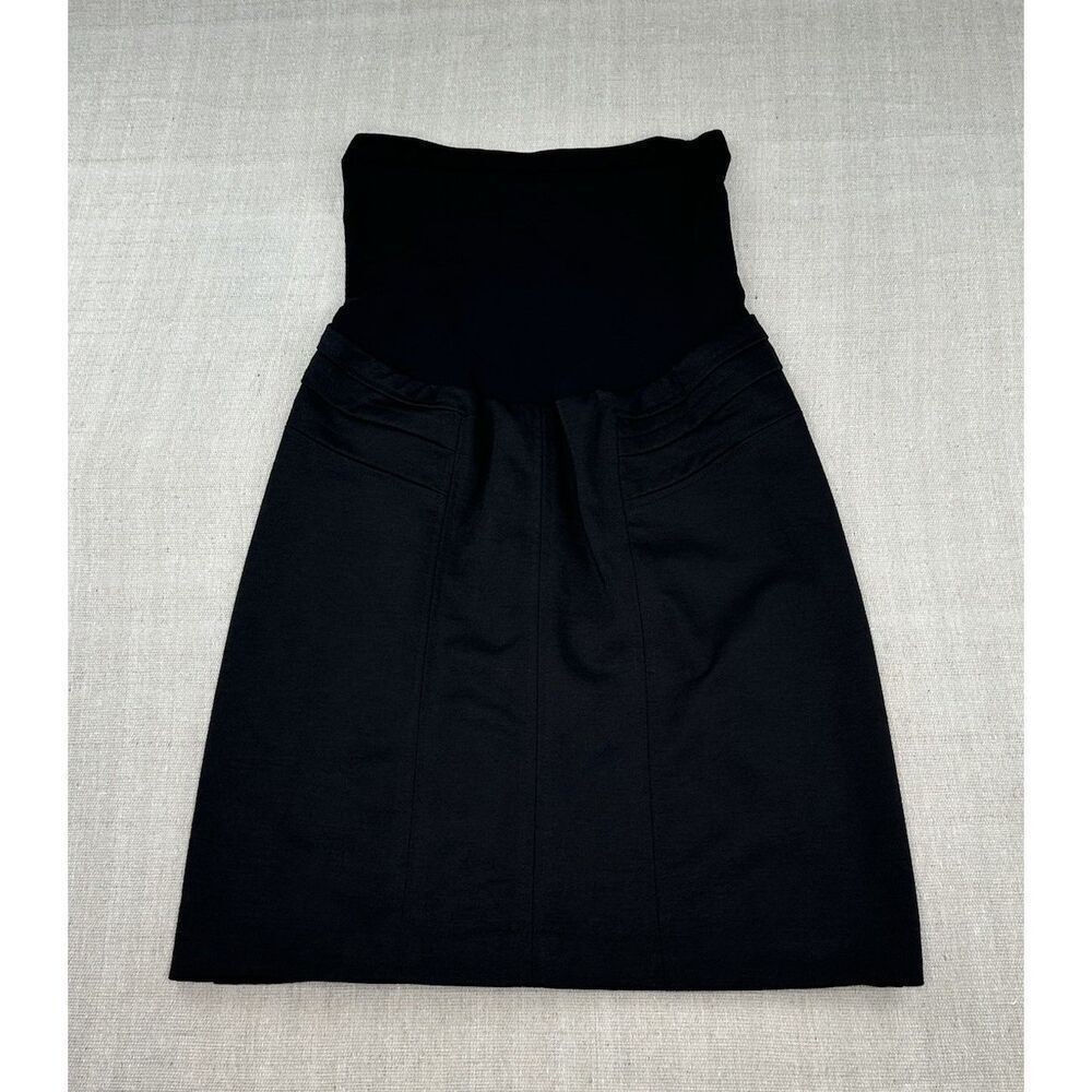 Motherhood Maternity Black Knee Length Mini Pencil Skirt Size Medium (8-10)